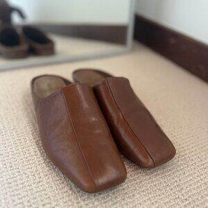 Vince Leather Mule Flats